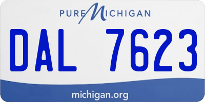 MI license plate DAL7623