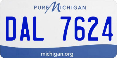 MI license plate DAL7624