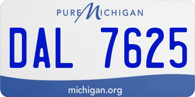 MI license plate DAL7625
