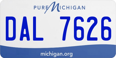 MI license plate DAL7626