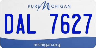 MI license plate DAL7627