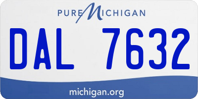 MI license plate DAL7632