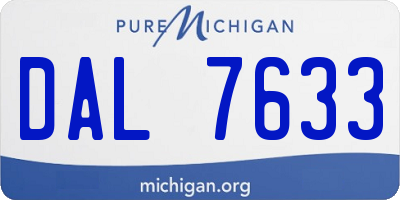 MI license plate DAL7633