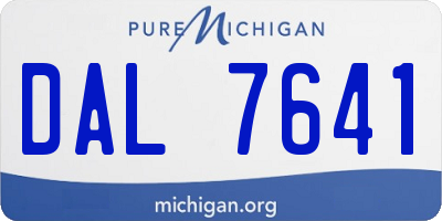 MI license plate DAL7641
