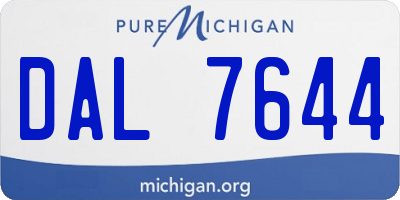 MI license plate DAL7644