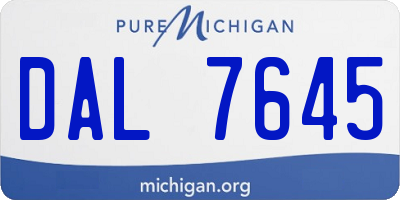MI license plate DAL7645
