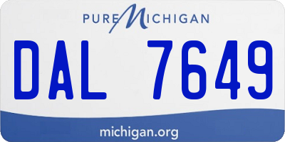MI license plate DAL7649