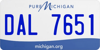 MI license plate DAL7651