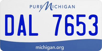 MI license plate DAL7653