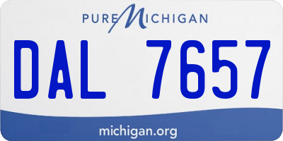 MI license plate DAL7657