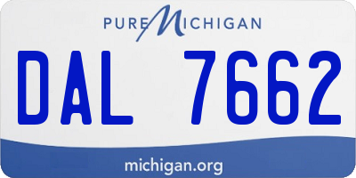 MI license plate DAL7662