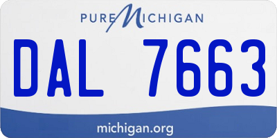 MI license plate DAL7663