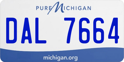 MI license plate DAL7664