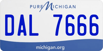 MI license plate DAL7666