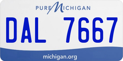 MI license plate DAL7667