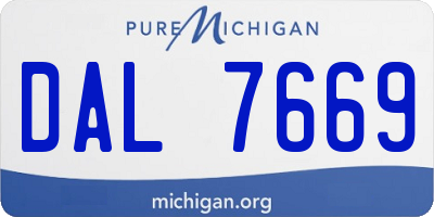 MI license plate DAL7669