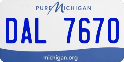 MI license plate DAL7670