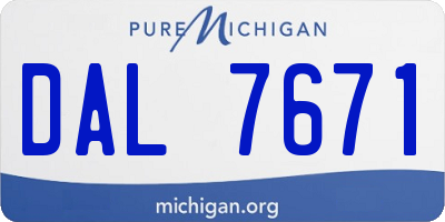 MI license plate DAL7671