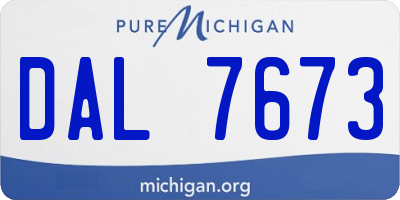 MI license plate DAL7673