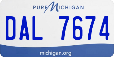 MI license plate DAL7674