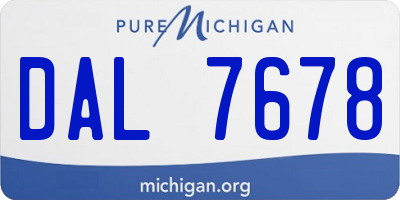 MI license plate DAL7678