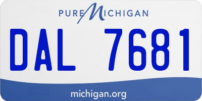 MI license plate DAL7681