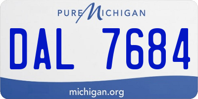 MI license plate DAL7684