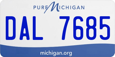 MI license plate DAL7685