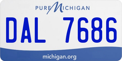 MI license plate DAL7686