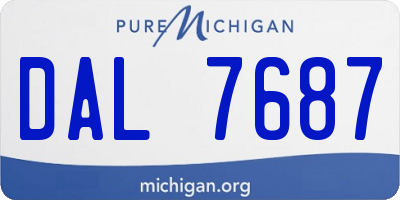 MI license plate DAL7687