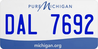 MI license plate DAL7692
