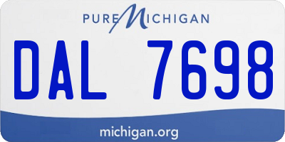 MI license plate DAL7698