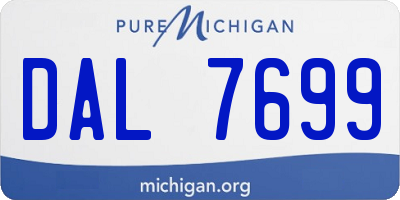 MI license plate DAL7699