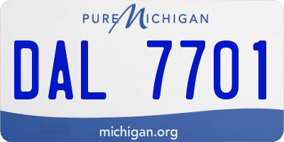 MI license plate DAL7701