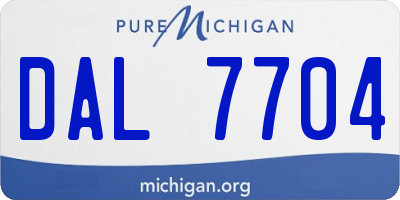 MI license plate DAL7704