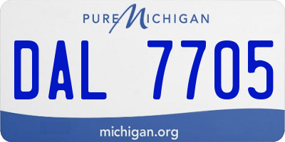 MI license plate DAL7705