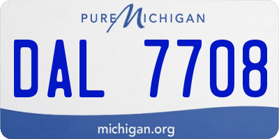 MI license plate DAL7708