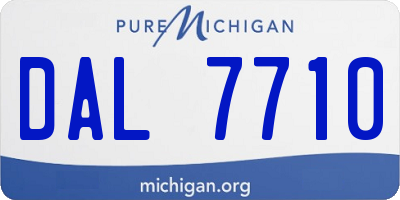 MI license plate DAL7710