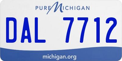 MI license plate DAL7712