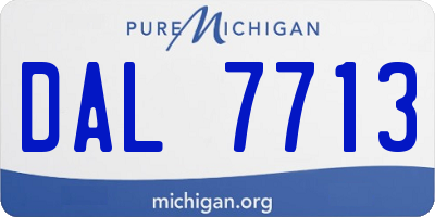 MI license plate DAL7713