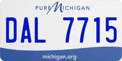 MI license plate DAL7715