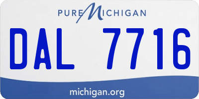 MI license plate DAL7716