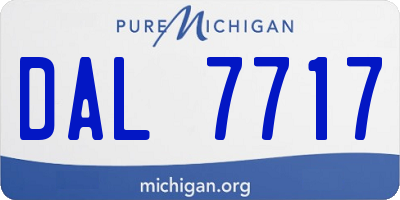 MI license plate DAL7717