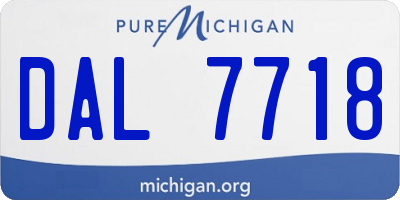 MI license plate DAL7718