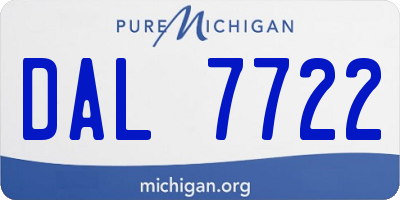 MI license plate DAL7722