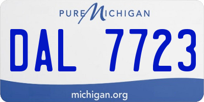 MI license plate DAL7723