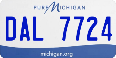 MI license plate DAL7724