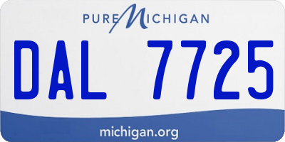 MI license plate DAL7725