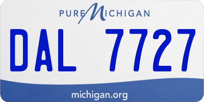 MI license plate DAL7727