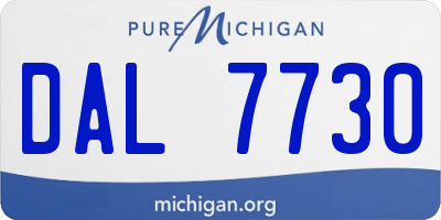 MI license plate DAL7730